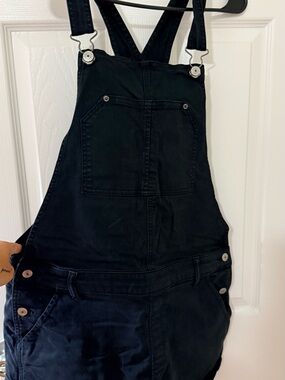 American Eagle Outfitters Black Denim Overall Jumpsuit